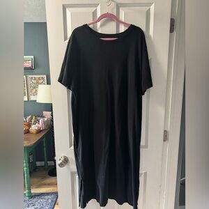 Able Black Sheath Midi Dress with Dolman Sleeves